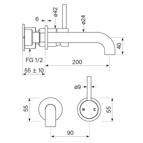 Faucet Strommen Pegasi M Wall Basin Mixer